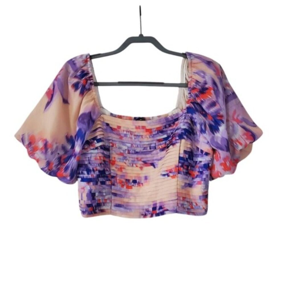 Dynamite Sienna Bubble Sleeve Cottagecore Artsy Colorful Summer Tank Top L - Picture 3 of 7